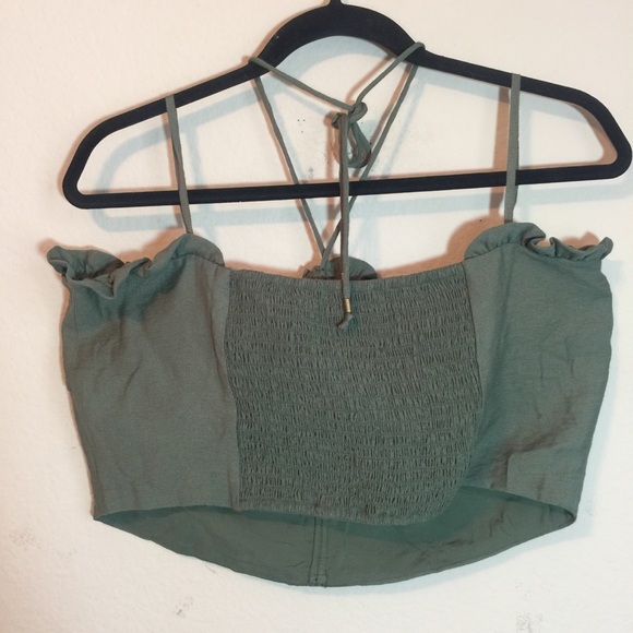 NWOT Anthro Maeve Olive Sunset View Halter Top - Picture 7 of 7